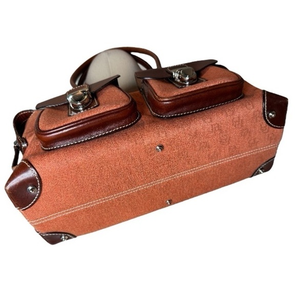 DOONEY & BOURKE VTG Toasty Orange & Chocolate Signature Satchel - Picture 7 of 13